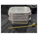 Double level roasting pan w/inserts & cover