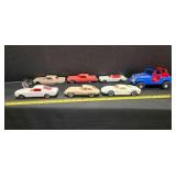 7 plastic model cars, 7" length