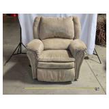 Beige brushed suede-like recliner