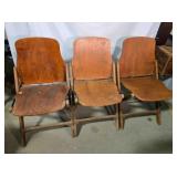 3 Vintage Wooden Folding Chairs