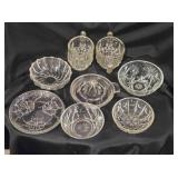 Cut glass; Lemon squeezer