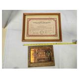 Framed Certificate 100 shares Kaiser-Frazer