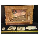 Nautical; montage; lure coasters; Captain; fish