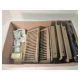 Louvered floor registers & mounting brackets