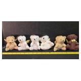 6 soft Angel Bear Christmas tree ornaments