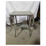 Metal typewriter table, drop leaf, on rollers