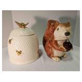 2 cookie jars - Bee Hive & Squirrel