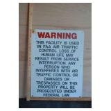 Warning FAA Metal Sign