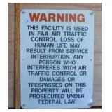 Warning FAA sign Metal Sign