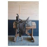 Old Saddle with Stand