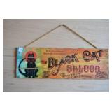 Black Cat Saloon Wood Sign