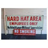 Vintage hard hat area, No Smoking Metal Signs