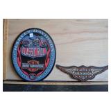 2 Harley Davidson Metal Signs