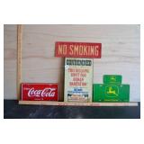 Coca-Cola license plate, No Smoking sign