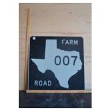 Texas Farm Road Metal Sign