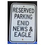 Enid News and Eagle parking Metal Sign