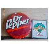 Dr. Pepper Button Plastic Sign