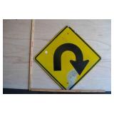 Curve ahead arrow Metal Sign