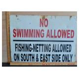 No Swimming Metal Sign