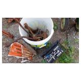 Bucket Of Tire Tools, Wrenches, Socket Set