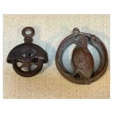 Small Cast Iron Pulley and Door Knocker