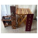 Magazine Rack, Folding Table, Coat Mount