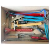 Hand Tools Assorted - Hammer, crowbar, pipe