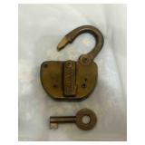 Vintage Brass Adlake Railroad Lock /Key