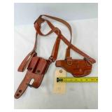 Leather shoulder holster