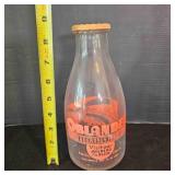 Oblander Guernsey Farm quart Milk Bottle Enid OK