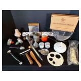 Vintage Utensils, biscuit cutters, strainer