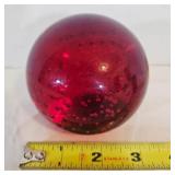 Red Glass Paperweight - Christmas 2004-3'