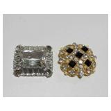2 Statement Cocktail Brooch's-Large Rhinestone