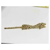 7' Shoulder Tiger Brooch Gold tone Black