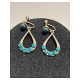 Sterling Silver Turquoise Screw Back Earrings