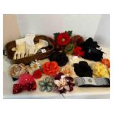 Fabric Flower Brooches or Clips, 1 head bands,