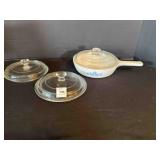 Corning Ware Blue Cornflower Round Skillet w/lid