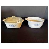 2 Corning Ware Blue Cornflower Casseroles w/lid