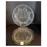 2 Glass Serving Plates largest is 11'