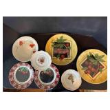 Cherry Themed Plates & Bowl-7, some vintage, newer