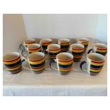 12 LARGE Swirl Stoneware Coffee Mugs Cups 4ï¿½'