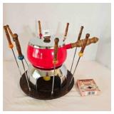 Fondue Pot, Forks, Stand & candles-no markings