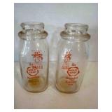 2 Half Pint Gold Spot Milk Bottles Ice Cream