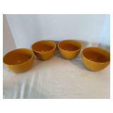 4 Yellow Stoneware LARGE soup salad Bowls 6'