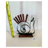 Mid Century Hors d'oeuvres Teak Wood handles
