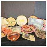 Paper Napkins In pkgs, egg plate, paper doilies