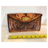 Leather Hand tooled Clutch Billfold-looks to be in