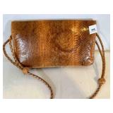 Leather Snake Skin Over shoulder purse-2 compart
