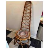 High Back Rattan Chair 45' tall, seat 14' x 17'