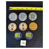 Enid Oklahoma Gold Spot Tin Milk Bottle caps, Card